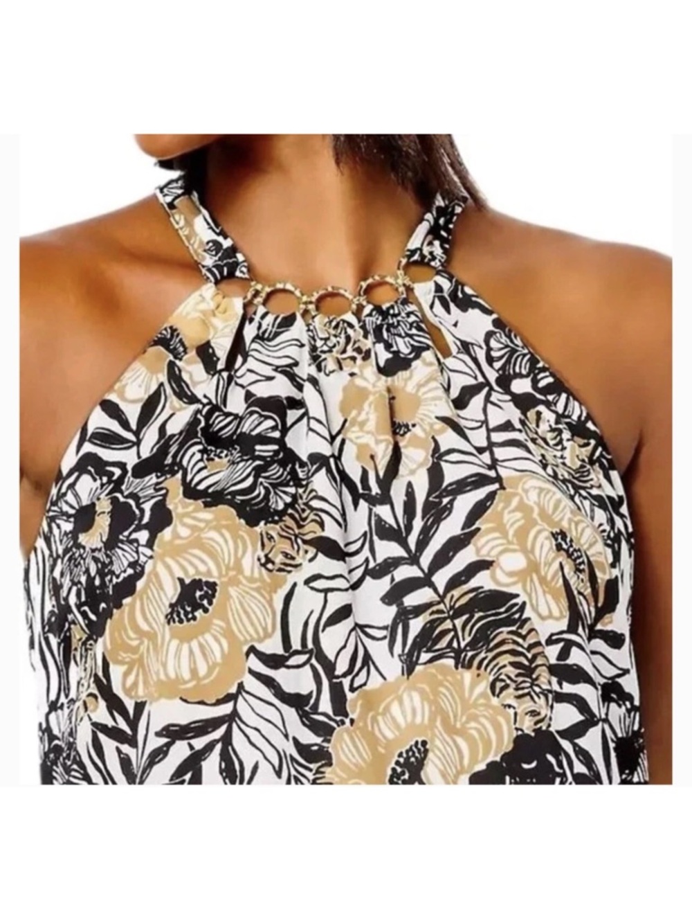 NWT RARE Lilly Pulitzer Julien Halter Jumpsuit - Onyx Peony Party Womens Large - Picture 2 of 11